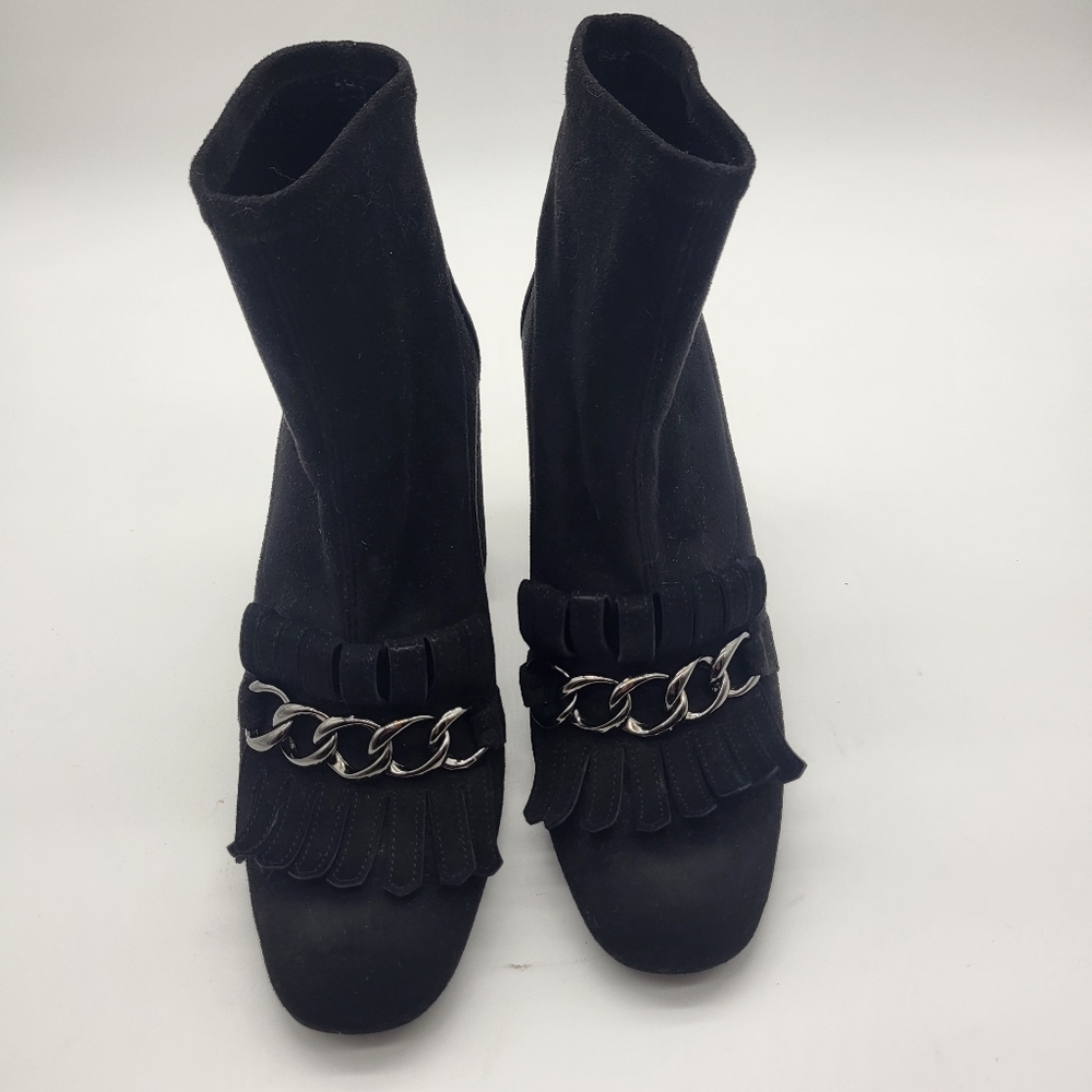 Stuart Weitzman Ringleader Black Baddie Goth Chic Classic Heeled Booties